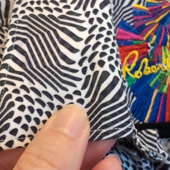 Robert Graham Geometric Print Short Sleeve Shirt Polo Cotton Classic Fit Top - Picture 12 of 14